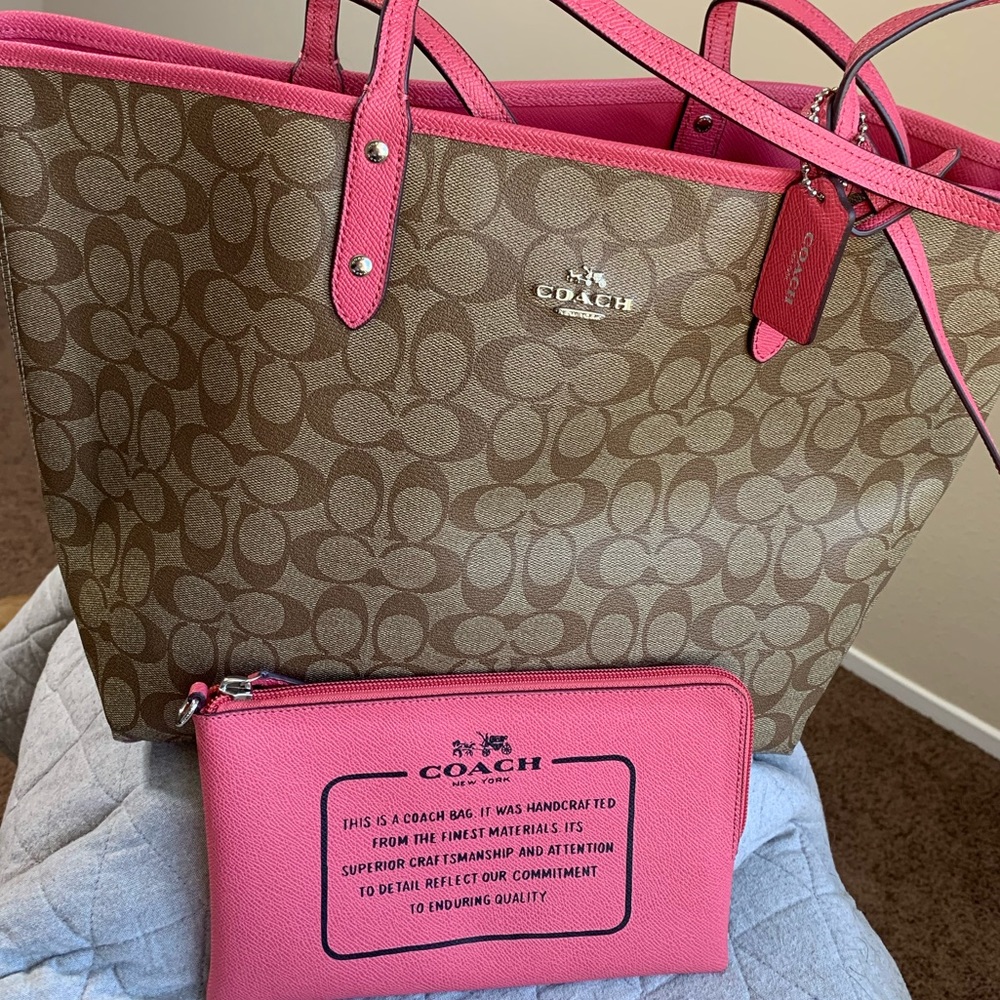 Reversible Coach Tote & Matching Wristlet